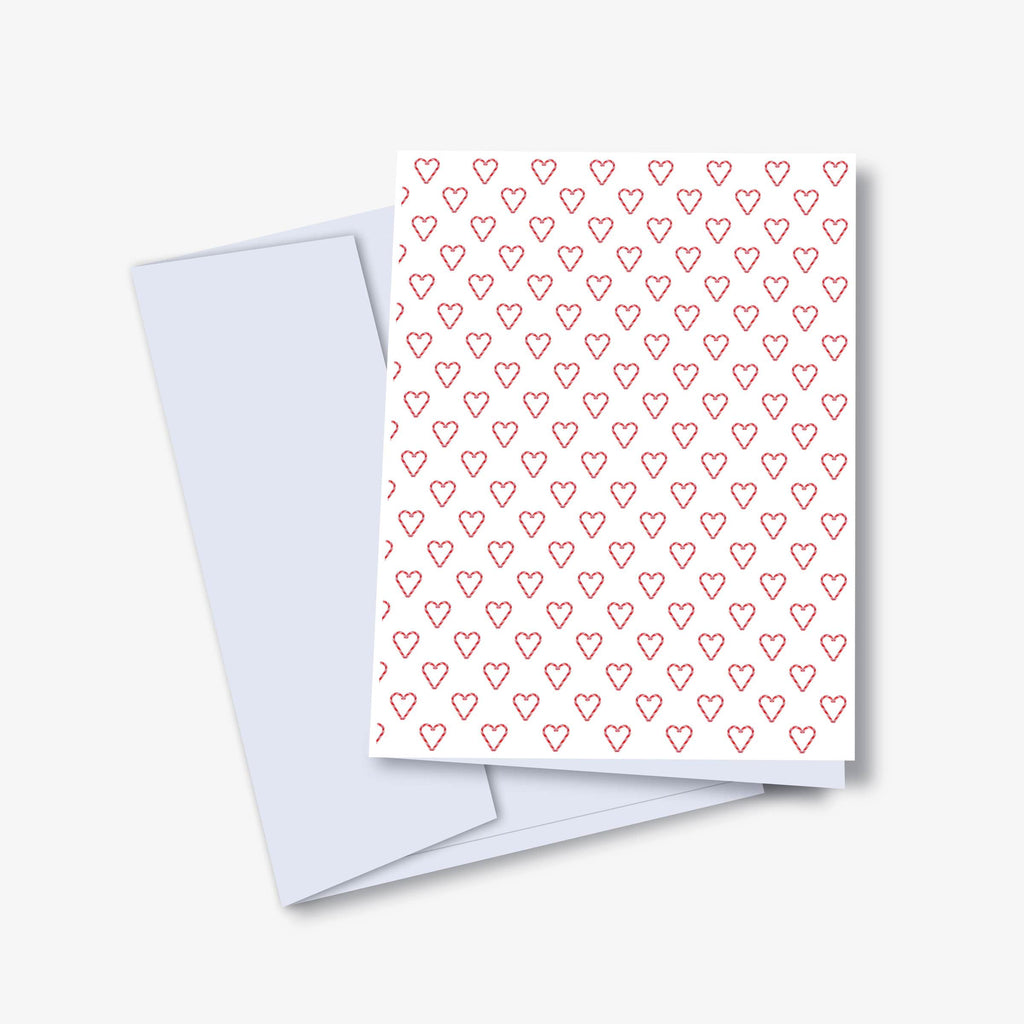 Kannika Art Greeting Card Candy Cane Hearts Patterned Card | Greeting Card
